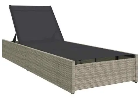 Şezlong, bej, 60x200x27 cm, poliratan - 2/5