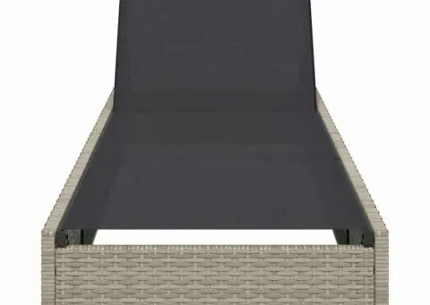 Şezlong, bej, 60x200x27 cm, poliratan - 3/5