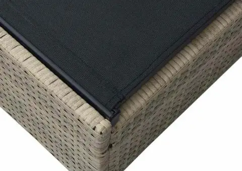 Şezlong, bej, 60x200x27 cm, poliratan - 4/5