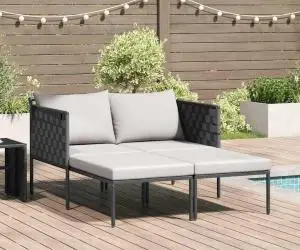 vidaXL Șezlong cu perne, 2 persoane, antracit, 115x153x69,5 cm, oțel