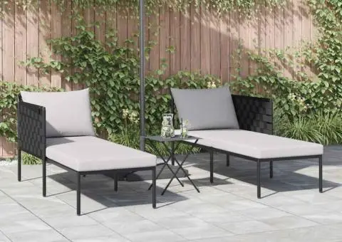 Șezlong cu perne, 2 persoane, antracit, 115x153x69,5 cm, oțel - 3/5