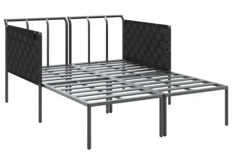 Șezlong cu perne, 2 persoane, antracit, 115x153x69,5 cm, oțel - 5/5