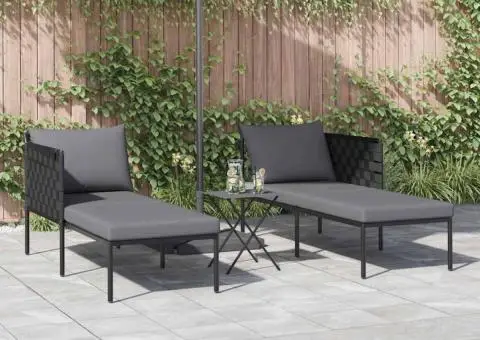 Șezlong cu perne, 2 persoane, antracit, 115x153x69,5 cm, oțel - 3/5