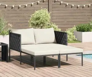 vidaXL Șezlong cu perne, 2 persoane, antracit, 115x153x69,5 cm, oțel
