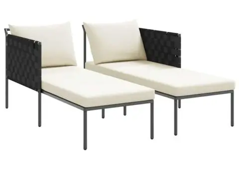 Șezlong cu perne, 2 persoane, antracit, 115x153x69,5 cm, oțel - 4/5