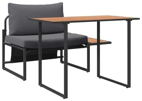 Set mobilier de grădină, 2 piese, single cu perne antracit - 2/5