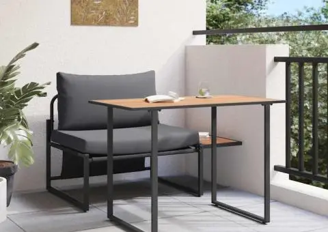 Set mobilier de grădină, 2 piese, single cu perne antracit - 4/5