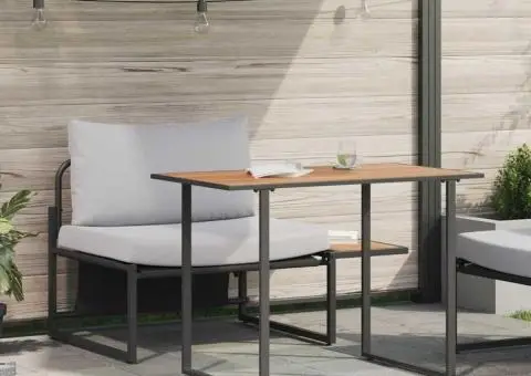 Set mobilier de grădină, 2 piese, single cu perne gri deschis - 1/5