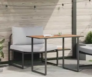 vidaXL Set mobilier de grădină, 2 piese, single cu perne gri deschis