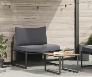 vidaXL Set mobilier de grădină, 2 piese, single cu perne antracit