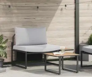 vidaXL Set mobilier de grădină, 2 piese, single cu perne gri deschis