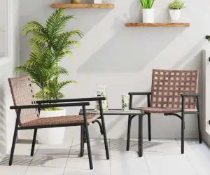 vidaXL Scaune de grădină, 2 buc., negru, 79x56x73,5 cm, poliratan