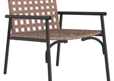 Scaune de grădină, 2 buc., negru, 79x56x73,5 cm, poliratan - 4/5