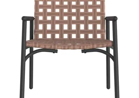 Scaune de grădină, 2 buc., negru, 79x56x73,5 cm, poliratan - 5/5