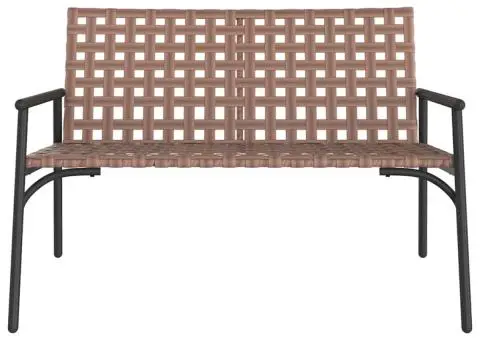 Bancă de grădină, negru, 113x79x75 cm, poliratan - 4/5