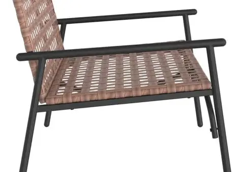 Bancă de grădină, negru, 113x79x75 cm, poliratan - 5/5