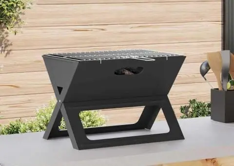 Grătar BBQ - Pliabil, Negru, 46x30x31 cm, Fabricat din Oțel - 1/5