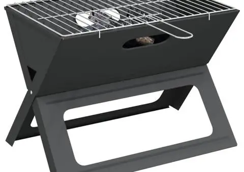 Grătar BBQ - Pliabil, Negru, 46x30x31 cm, Fabricat din Oțel - 3/5