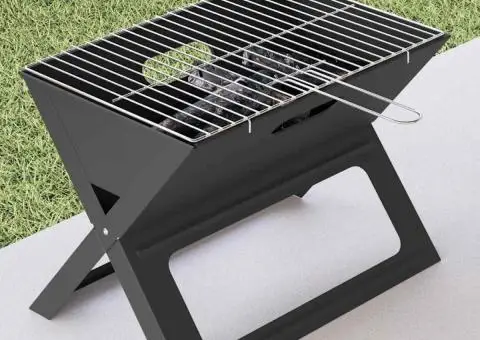 Grătar BBQ - Pliabil, Negru, 46x30x31 cm, Fabricat din Oțel - 4/5