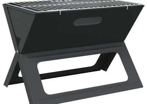 Grătar BBQ - Pliabil, Negru, 46x30x31 cm, Fabricat din Oțel - 5/5