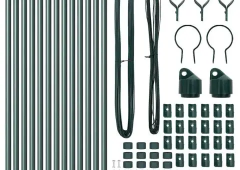 Stâlpi de Gardă Manual 13 pcs Verde Ø32mm 160 cm Metal - 4/5