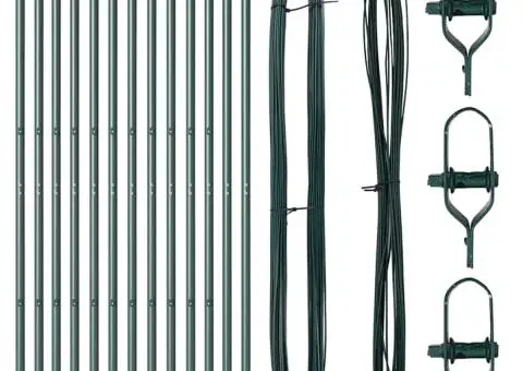 Set de stâlpi Manual 13 pcs Verde Ø32mm 160 cm Metal - 3/5