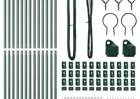 Set de stâlpi Manual 13 pcs Verde Ø32mm 160 cm Metal - 4/5
