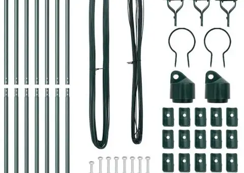 Set Stâlpi de Împrejmuire Manual 7 pcs Verde Ø32mm 160 cm Oţel - 4/5