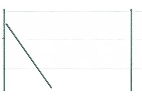 Set de stâlpi de împrejmuire 7 pcs Verde Ø32mm 160 cm Metal - 4/5