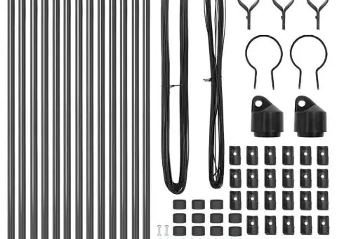 Set de stâlpi de împrejmuire 13 pcs Gri Ø32mm 120 cm Aluminiu - 4/5