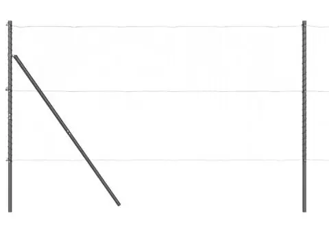 Set de Posturi de Împrejmuire 7 pcs Gri Ø32mm 150 cm Metal - 4/5