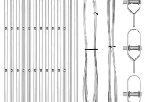 Set de stâlpi de gard Manual 13 pcs Argintiu Ø32mm 160 cm - 3/5