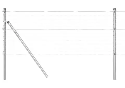 Set de stâlpi de gard Manual 7 pcs Argintiu Ø32mm 100 cm - 2/5