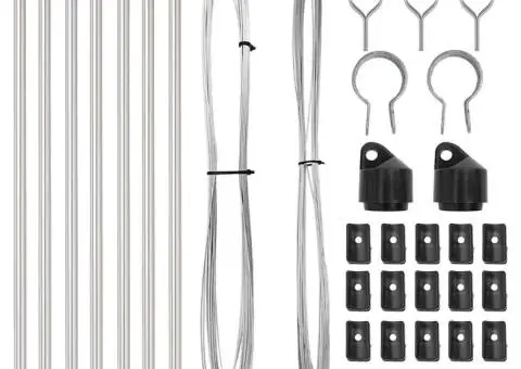 Set de stâlpi de gard Manual 7 pcs Argintiu Ø32mm 100 cm - 4/5