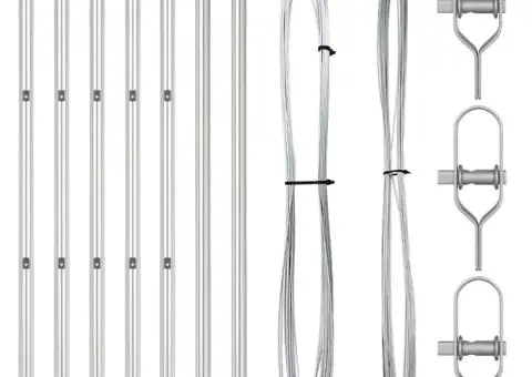 Set de Stâlpi de Gard Manual 7 pcs Argintiu Ø32mm 120 cm - 3/5