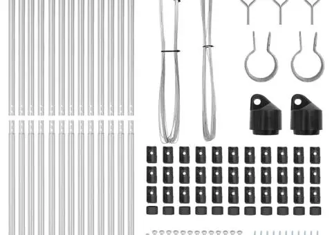 Set de Stâlpi de Gard Manual 13 pcs Argintiu Ø32mm 150 cm - 4/5