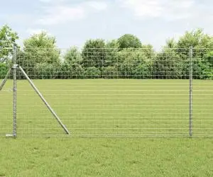 Set stâlpi împrejmuire Manual 13 pcs Argintiu Ø32mm 160 cm Oţel