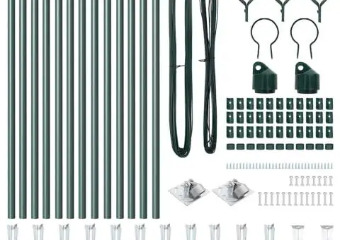 Set de Stâlpi de Împrejmuire 13 pcs Verde Ø32mm 100 cm Metal - 4/5