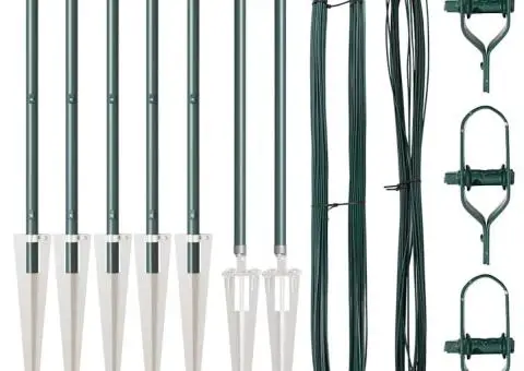 Set Stâlpi Împrejmuire Manual 7 pcs Verde Ø32mm 160 cm - 3/5