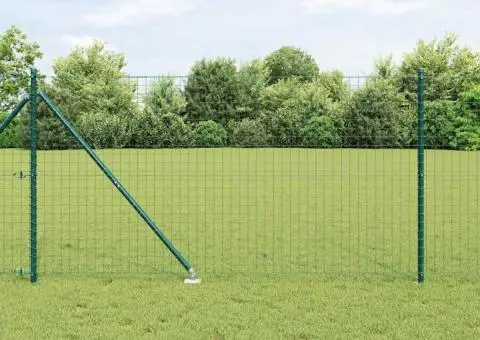 Set de posturi de gard cu ţepi 7 pcs Verde Ø32mm 160 cm Metal - 1/5