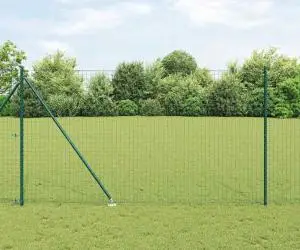 vidaXL Set Stâlpi de Gard cu Vârf 13 pcs Verde Ø32mm 160 cm Metal