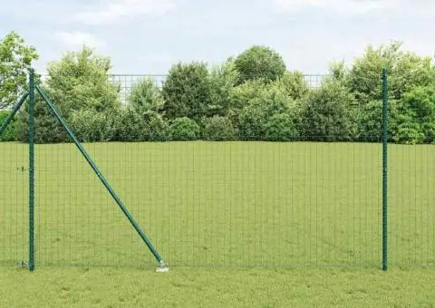 Set de stâlpi de împrejmuire 7 pcs Verde Ø32mm 160 cm Metal - 1/5