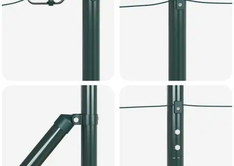 Set de stâlpi de împrejmuire 7 pcs Verde Ø32mm 160 cm Metal - 5/5