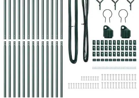 Set de Stâlpi cu Cârlig Manual 13 pcs Verde Ø32mm 160 cm Metal - 4/5