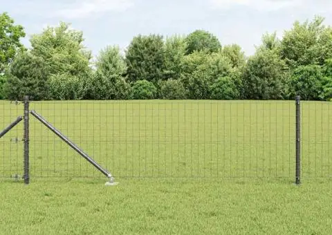 Set de stâlpi de gard Manual 7 pcs Gri Ø32mm 60 cm Metal - 1/5