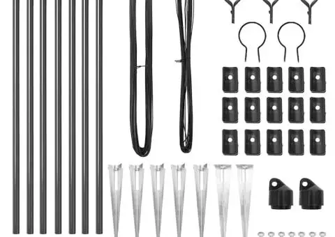 Set de stâlpi de împrejmuire Manual 7 pcs Gri Ø32mm 80 cm Oţel - 4/5