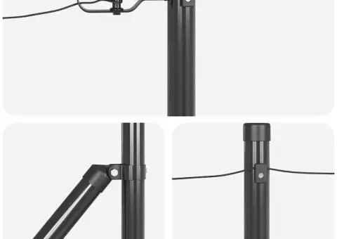 Set de Stâlpi pentru Gard cu Vârf 7 pcs Gri Ø32mm 160 cm Metal - 5/5