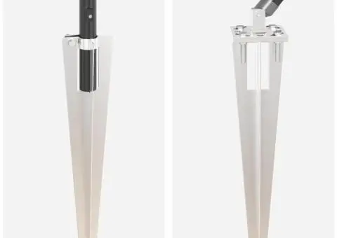 Set Stâlpi de Gard Manual 7 pcs Gri Ø32mm 160 cm Metal, Plastic - 5/5