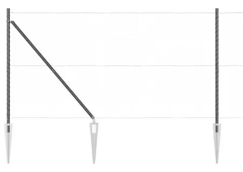 Set de stâlpi de gard Manual 13 pcs Gri Ø32mm 160 cm Metal - 4/5