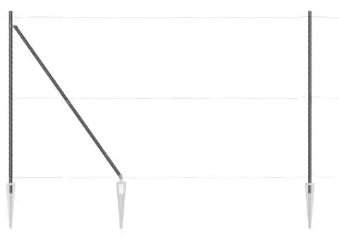 Set Stâlpi de gard Manual 7 pcs Gri Ø32mm 160 cm Metal - 4/5